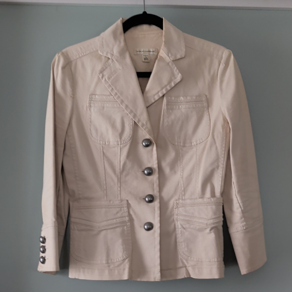 Banana Republic Light Tan Blazer with Metallic Buttons
